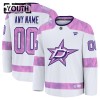 Dallas Stars Trikot Custom Fanatics Hockey Fights Cancer Practice 2024-25 Weiss - Kinder Dallas Stars Trikot Custom Fanatics Hockey Fights Cancer Practice 2024-25 Weiss - Kinder